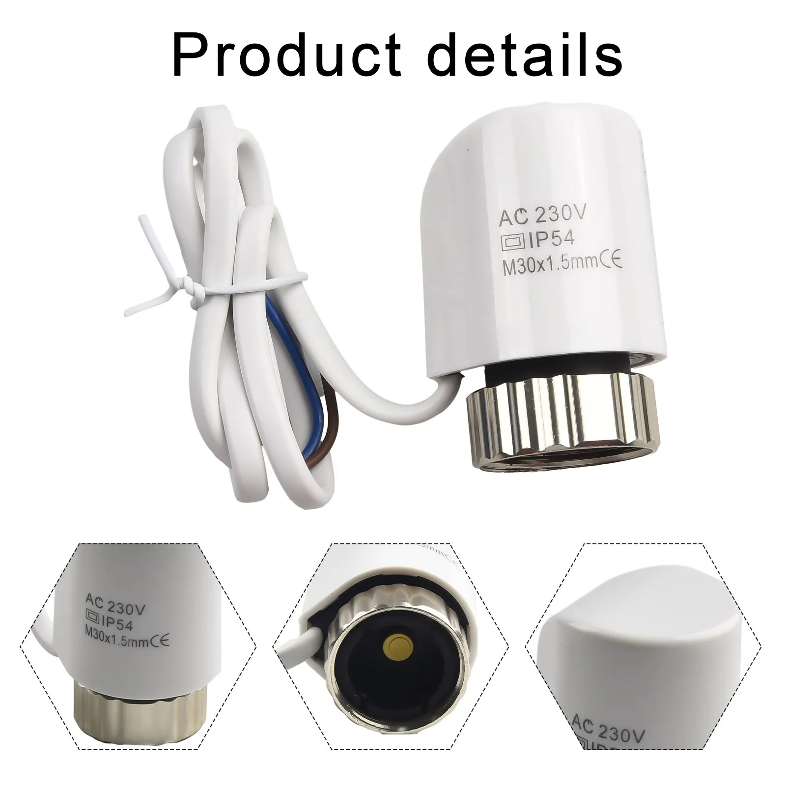 1PC AC230V Electric Thermal Actuator M30*1.5mm Electric Heating Actuator Valve Heating Radiator Valve Adjust Radiator Systems