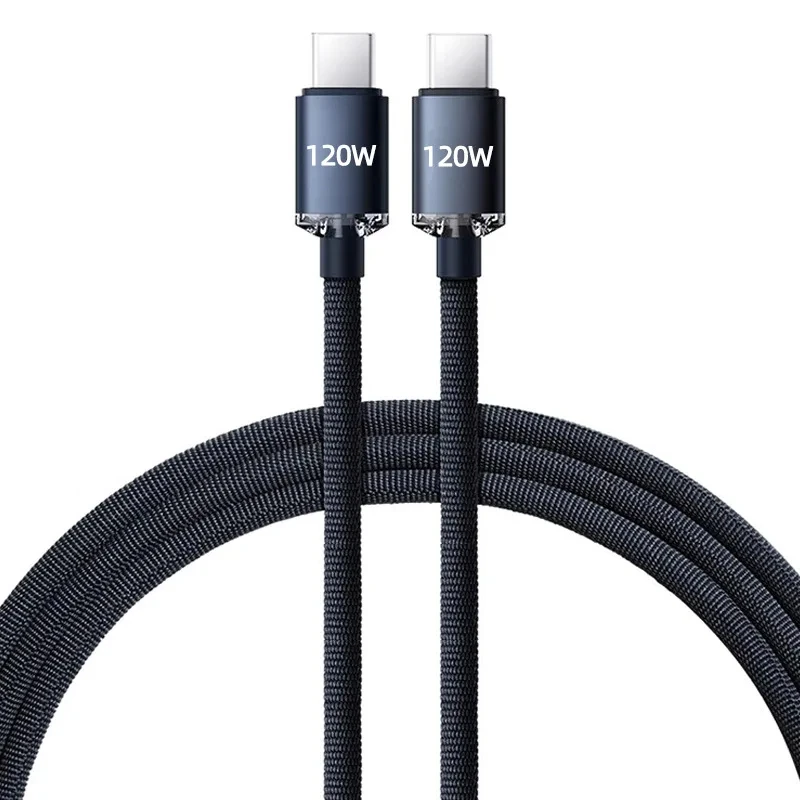 120W 7A Type C to Type C Cable For Iphone 15 Xiaomi Oneplus Mobile Phone Fast Charge USB C Cable Type C Quick Data Charger Cords