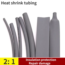 1M 2:1 Grey Heat Shrink Tube Diameter 1/1.5/2/2.5/3/3.5/4/5/6/8/9/10/12/14/16/18/20/25/30/40/50mm With Double Wall Glue Tube