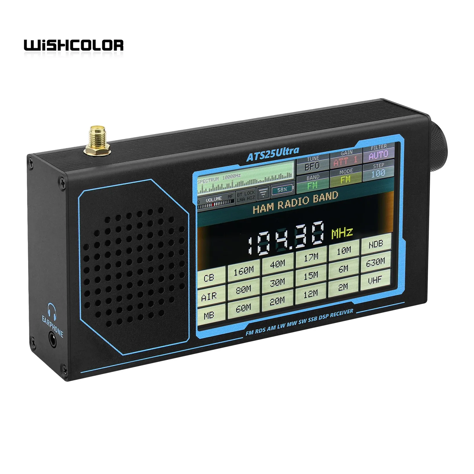 Wishcolor ATS25 ULTRA FM SW SSB MW LW AIR SDR Receiver Aviation