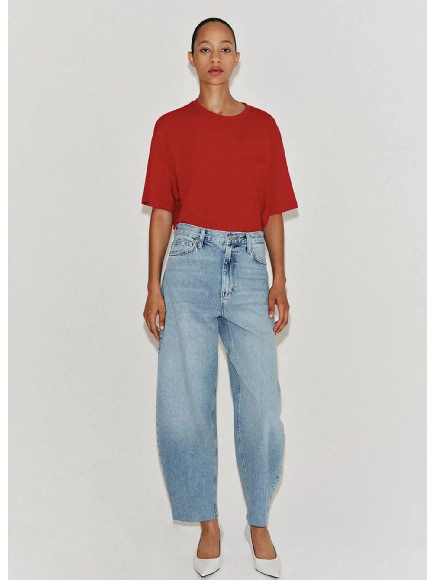 High Waist Cone Shaped Zipper Style Metal Button Women's Jeans New Autumn Collection Ladies Fashion Polyester Fiber Trousers