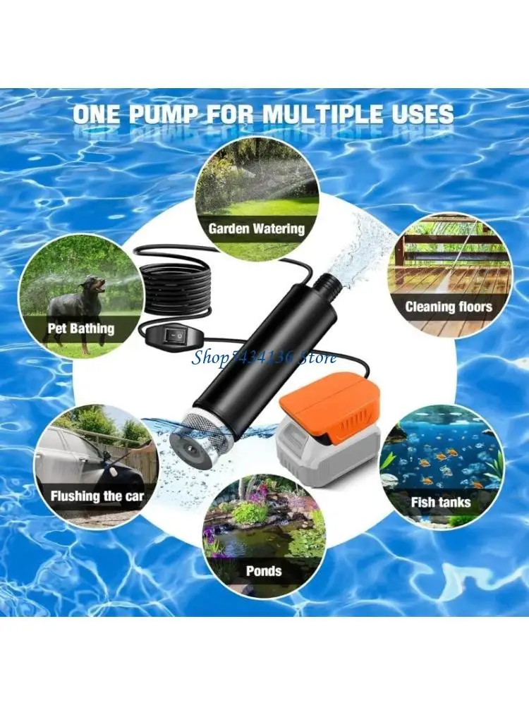 

H7ED Transfer Pumps Cordless Water Pumps With 5M Cable 4500RPM Motor for 20V Batteries ForMultiple Use