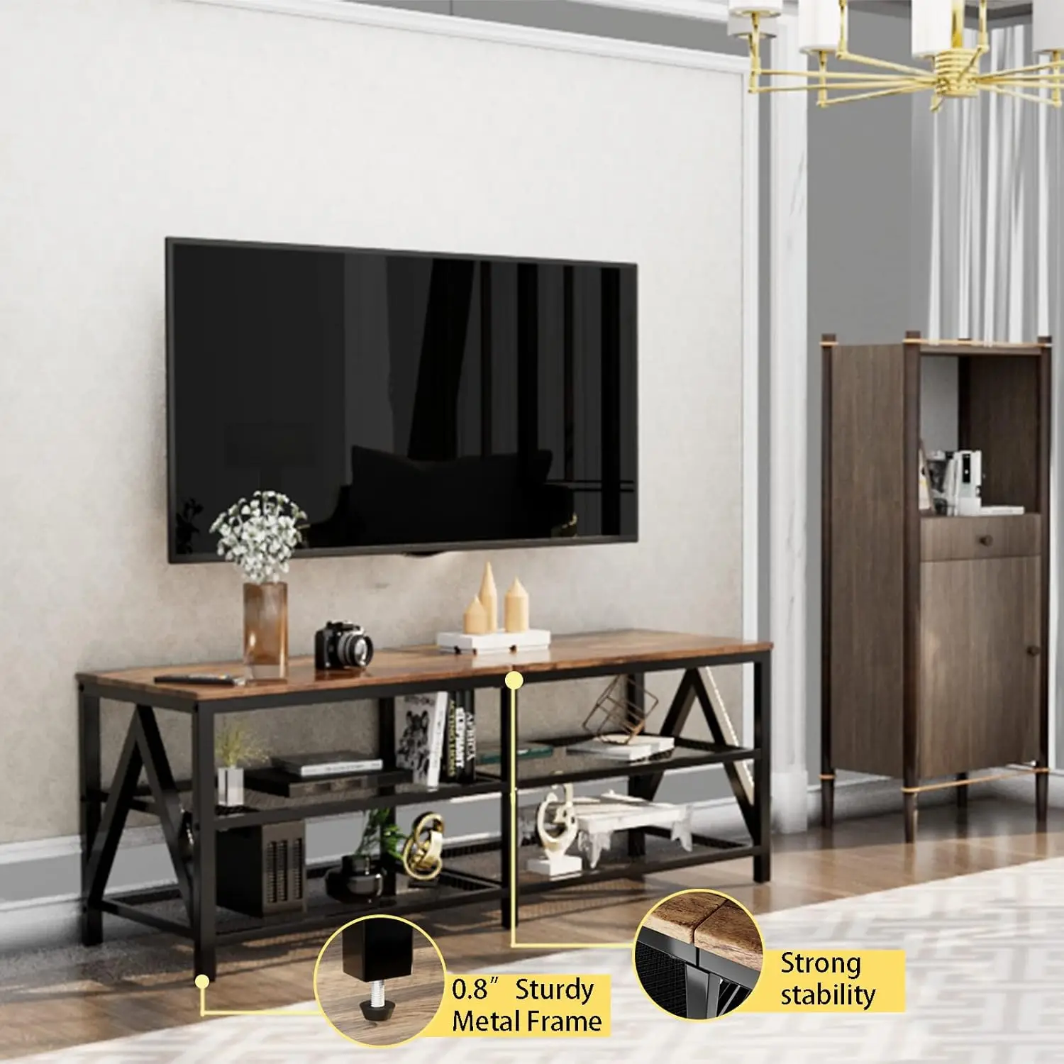 TV Stand for TV up to 65 Inch, Long 55