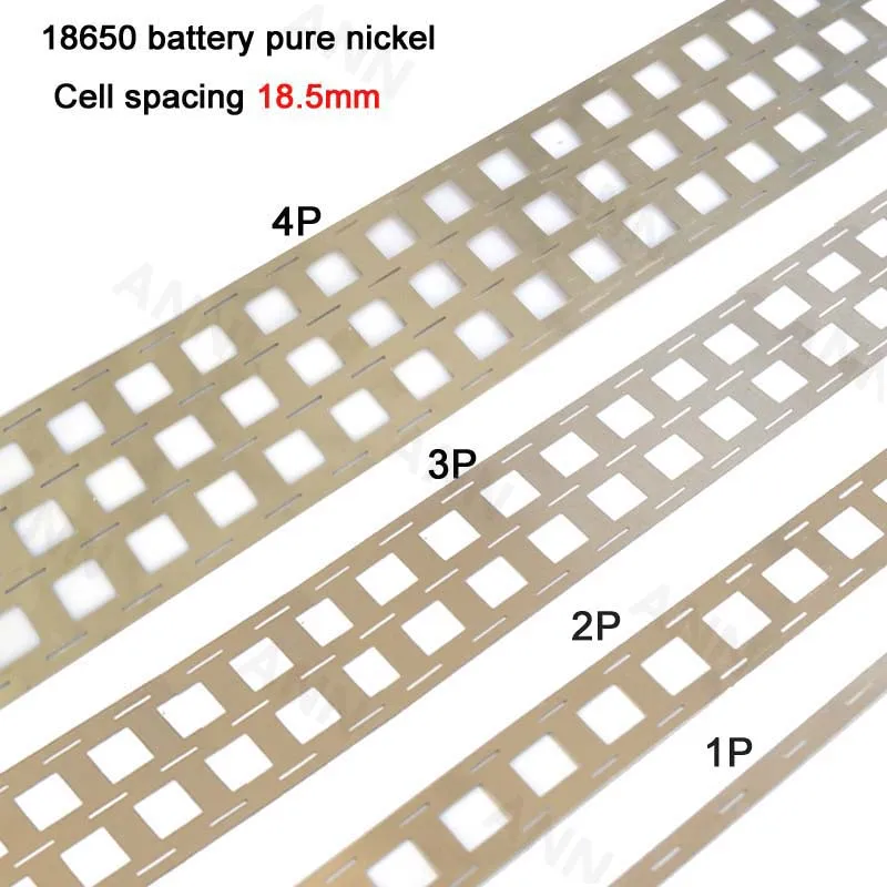 

10M Lithium battery pure nickel strip, For 18650 lithium ion battery pack,Thickness 0.15mm，cell spacing 18.5mm, Without holder