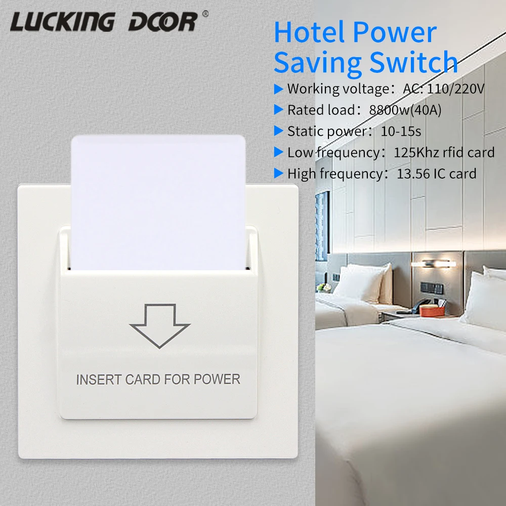 110V 220V Hotel Room Card Power Saving Switch Electric Connectivity Outlet Power Saver Socket Wall Mounted Energy Saving Switch