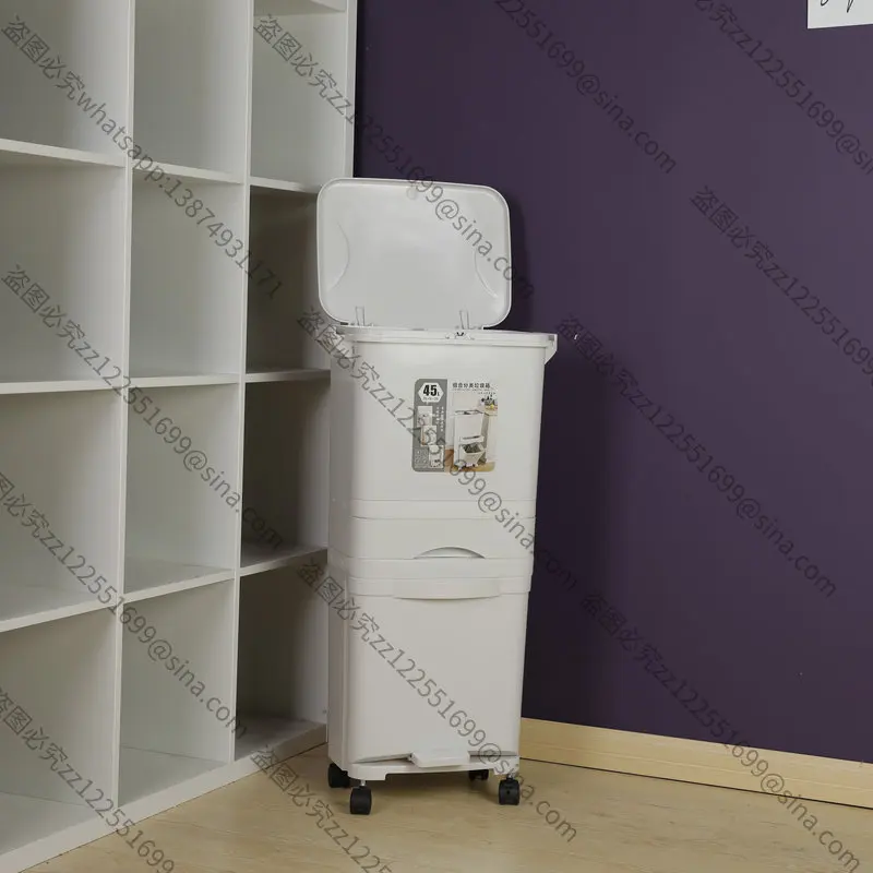 For New Combined Waste Sorting Bin, Thickened 3-Layer Double-Layer Indoor Trash Can