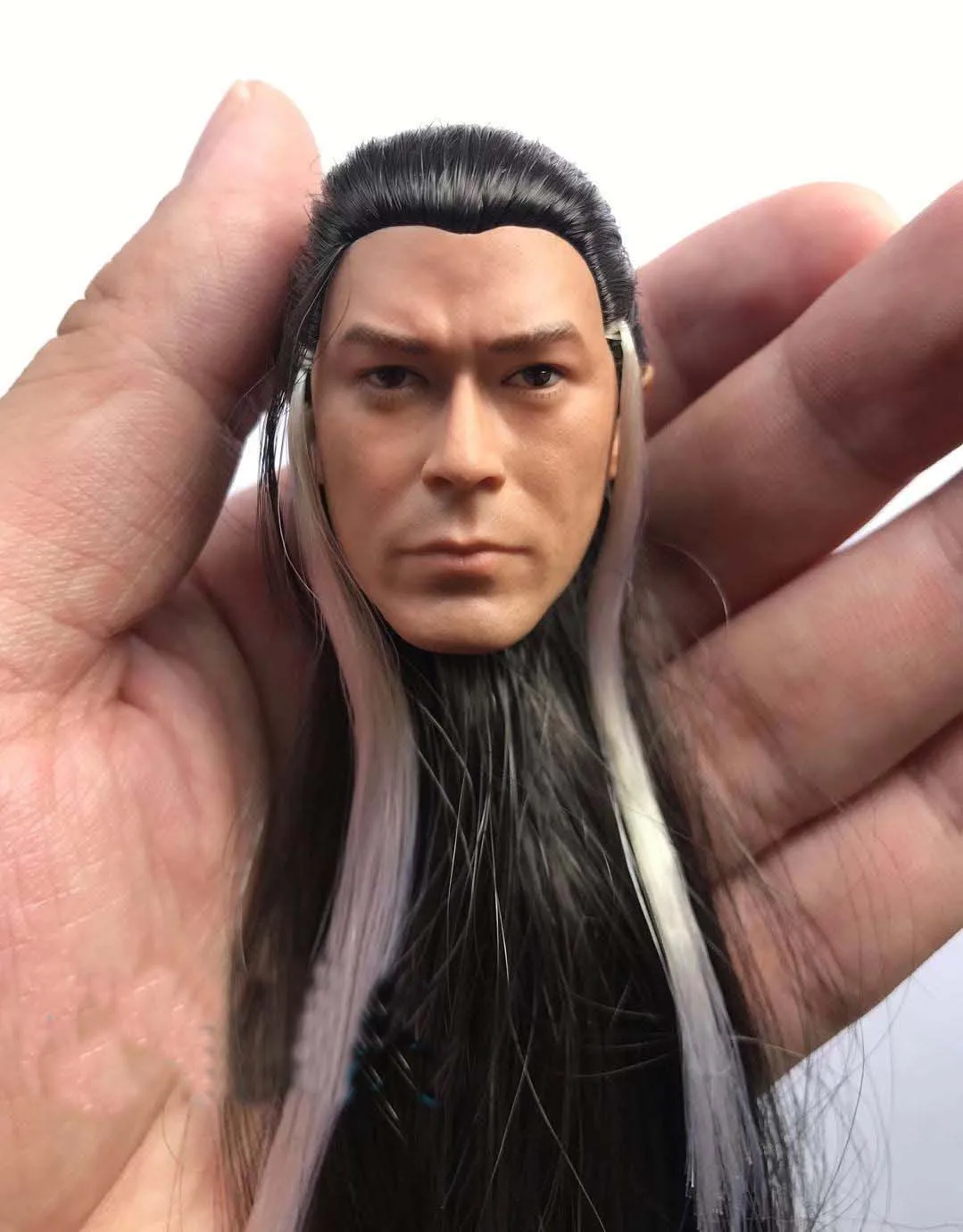 

Collection Yangguo Head Sculpt 1/6 Scale Louis Koo Head Model With Long Real Hair for 12in Hottoy Phicen Doll Figure toy