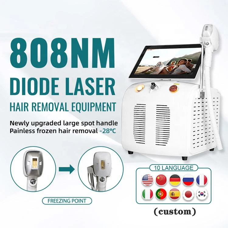 Portable Laser Hair Removal Device 3 Wavelength Diode Laser Ice Titanium Painless And Permanent Hair Removal Machine