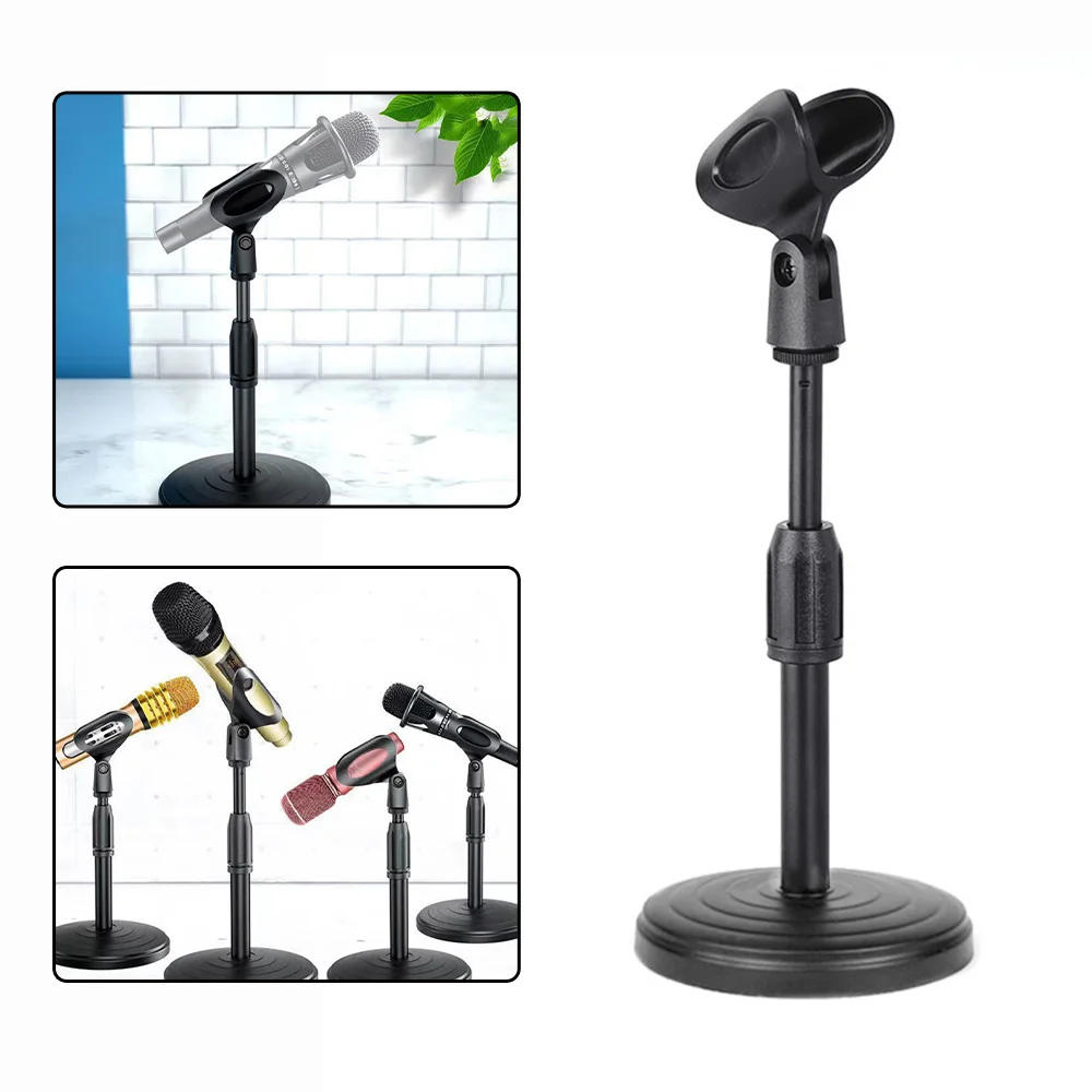 Desk Microphone Stand Adjustable Microphone Bracket Retractable Desktop Disc Microphone Mount Holder Live Broadcas Mic Bracket