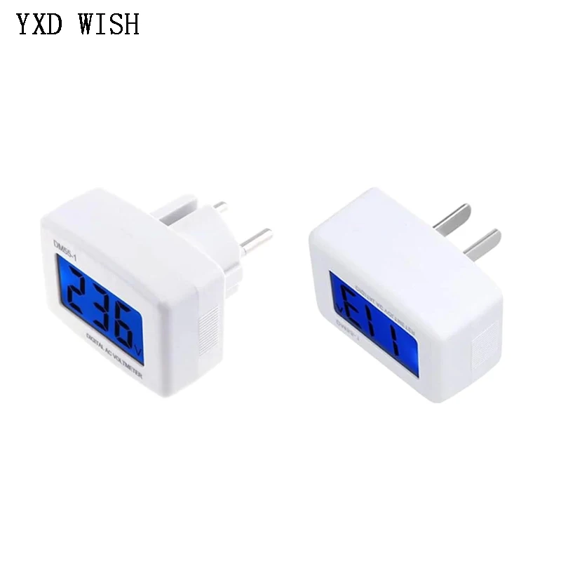

AC 110V 220V LCD Digital Voltmeter DM55-1 Voltage Tester Detector Meter EU/US Plug Monitor with Blacklight Panel DM55 1