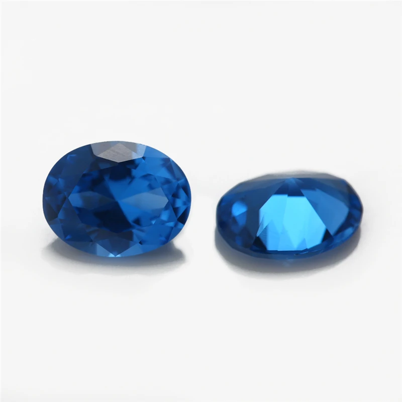 Size 3x5mm~10x12mm 106# 109# 120# 114# 113# 112# Blue Stone Oval Cut Synthetic Spinel Gems Gemstone For Jewelry Making