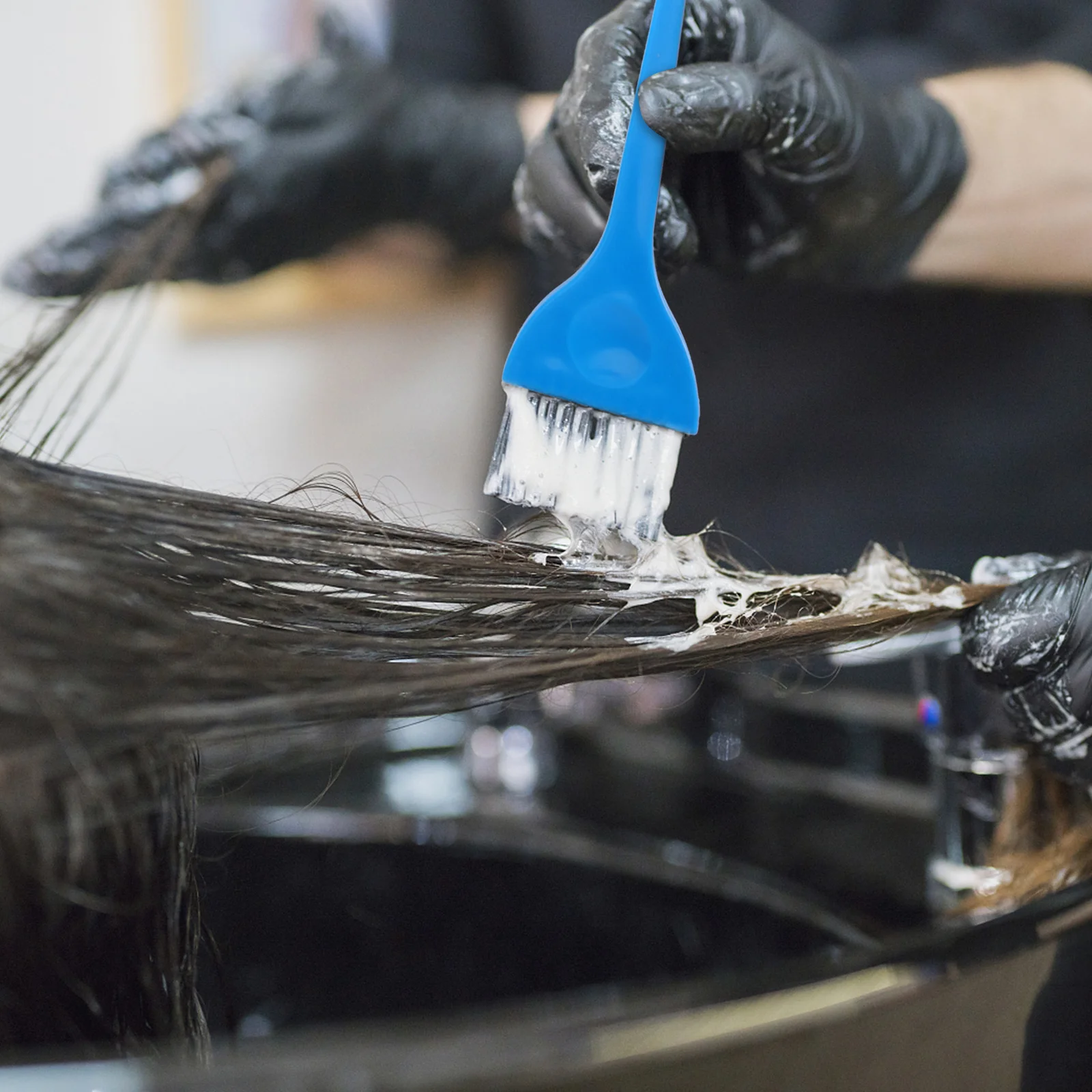 

5pcs Hair Dye Kit Reusable Washable Coloring Tools For Home Salon Use Blue Hair Coloring Kit Portable Dyeing Set