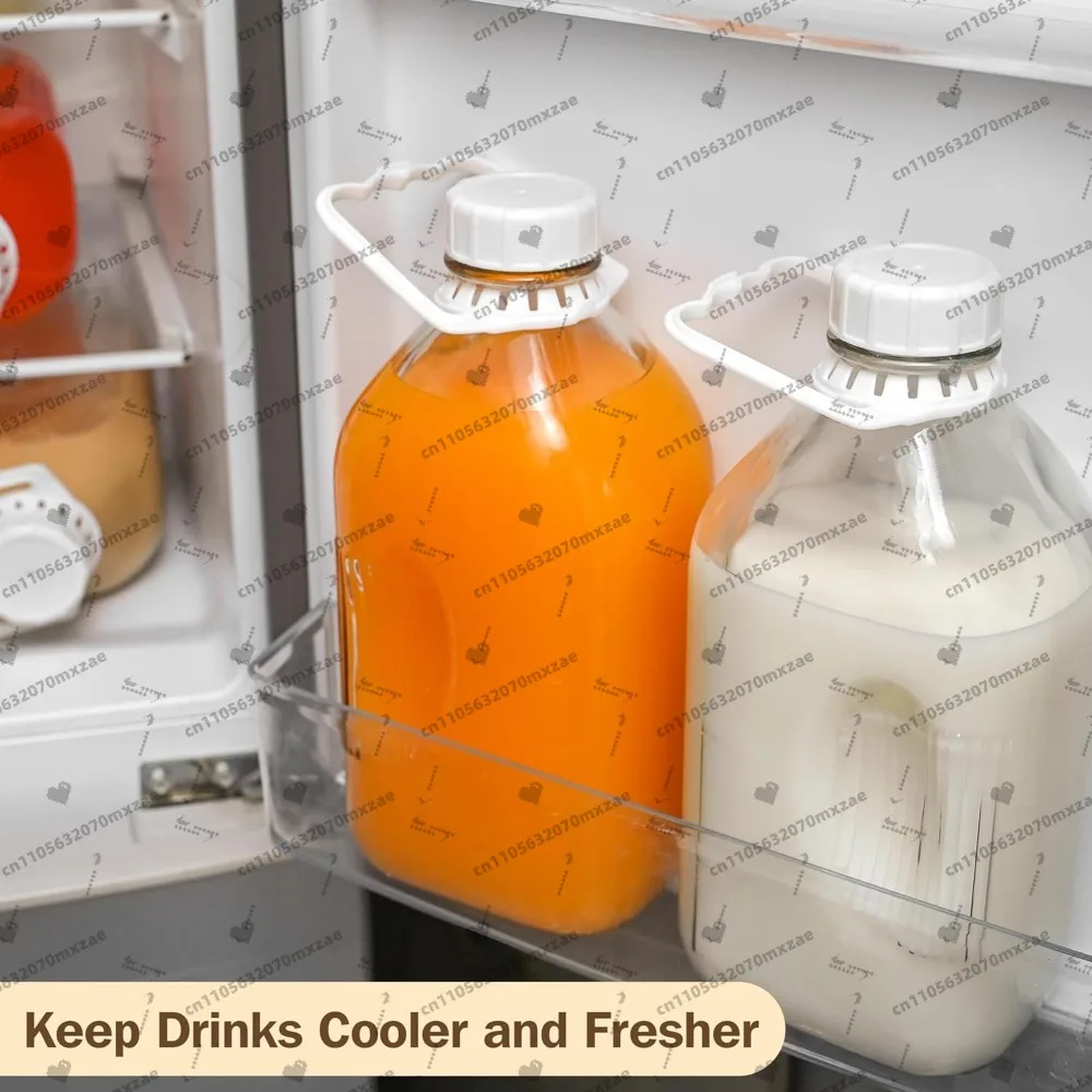 4-pack halve gallon zware helderglazen melkfles met handvatuitloop en luchtdichte herbruikbare deksels voor het opbergen van de koelkast