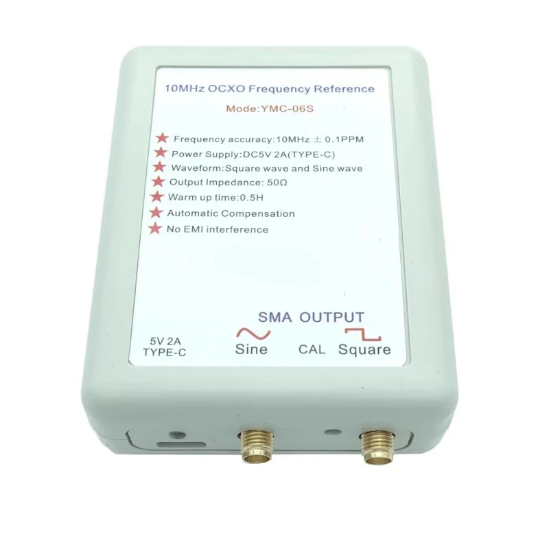 For 10MHz OCXO Frequency Reference Signal Source, Square Wave Sine Wave Output USB Power Supply, Frequency Can Be Corrected