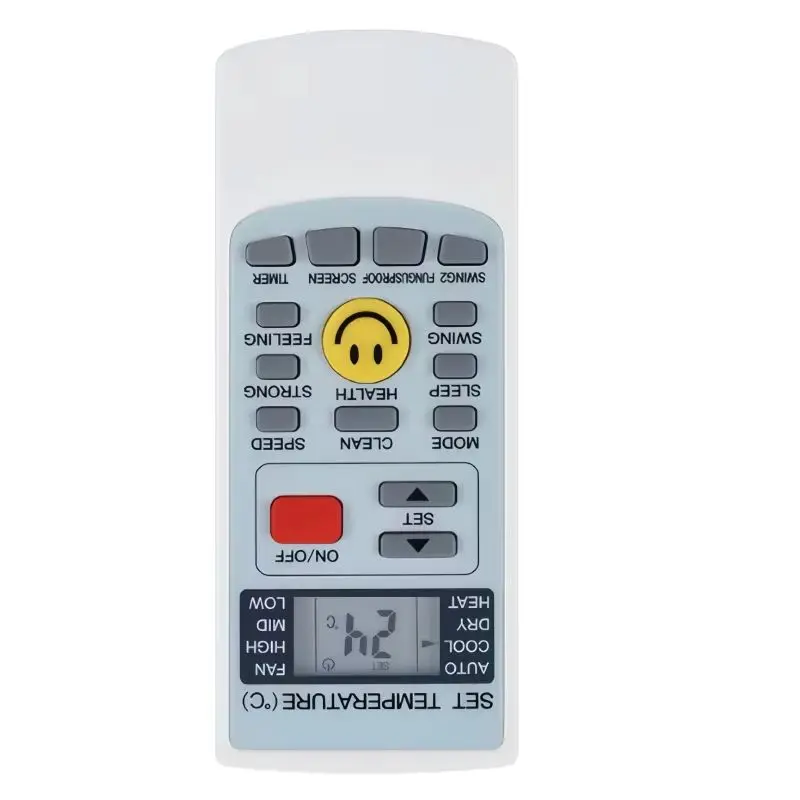 Replacement AC Remote YKR‑H209E for AUX Air Conditioner, Smile Yellow Key for Wall & Floor Unit