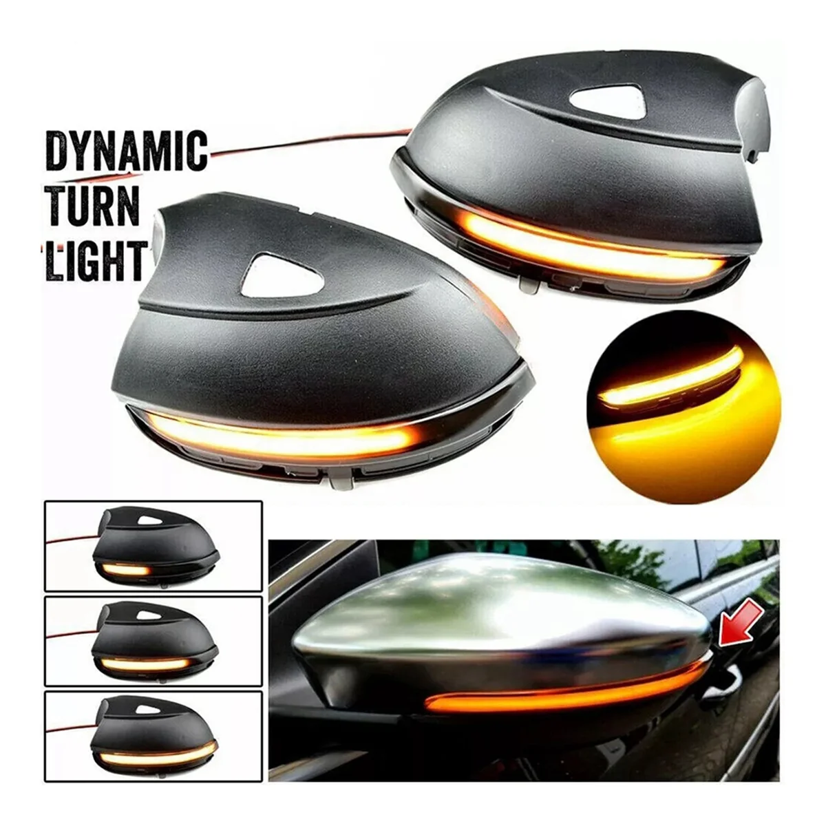 Side Wing Mirror Indicator Dynamic Turn Signal LED Light for VW Passat B7 CC Beetle Scirocco Jetta MK6