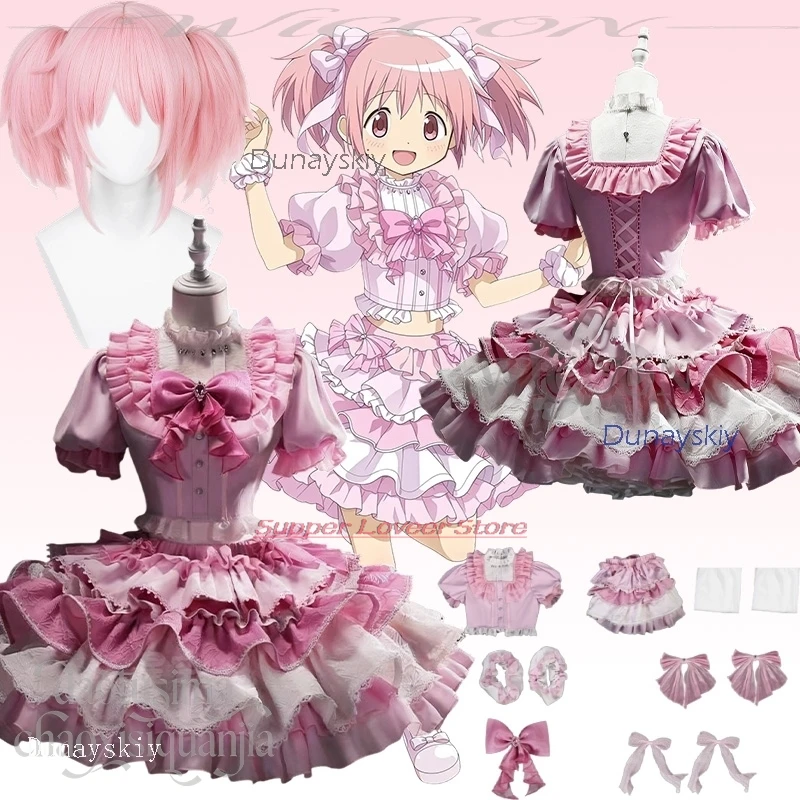 

Рождественский косплей аниме Kaname Madoka Косплей Аниме Puella Magi Madoka Magica Костюм Идол Сценическая форма Kawaii disfraz mujer
