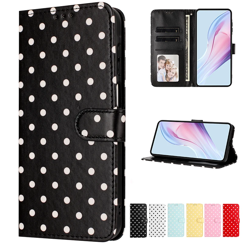 Carteira flip couro bonito dot capa para iphone 17 promax ar 16 pro e 15 pro 14 plus 13 mini 12 11 pro max capa