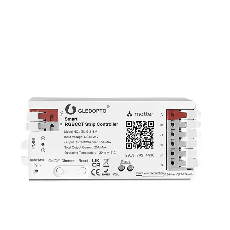 YLS-GLEDOPTO Matter Protocol RGBCCT LED Controller RGBCW Light Strip Controller Compatible Withamazon Google APP