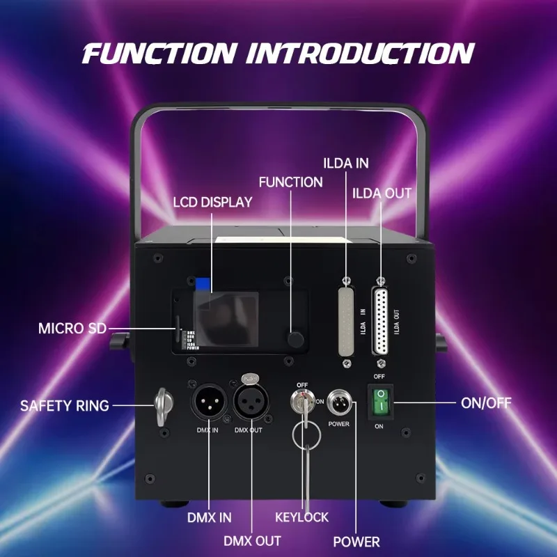 Projecteur Laser 5W lumière Laser de mariage DMX ILDA RGB polychrome 3D Animation Performance scène discothèque éclairage Bar Disco