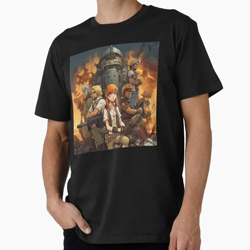 Metal Slug Game T Shirt 0129 Vintage Arcade Graphic Tee Retro Military Action Shooter printed Short Sleeve Casual Streetwear