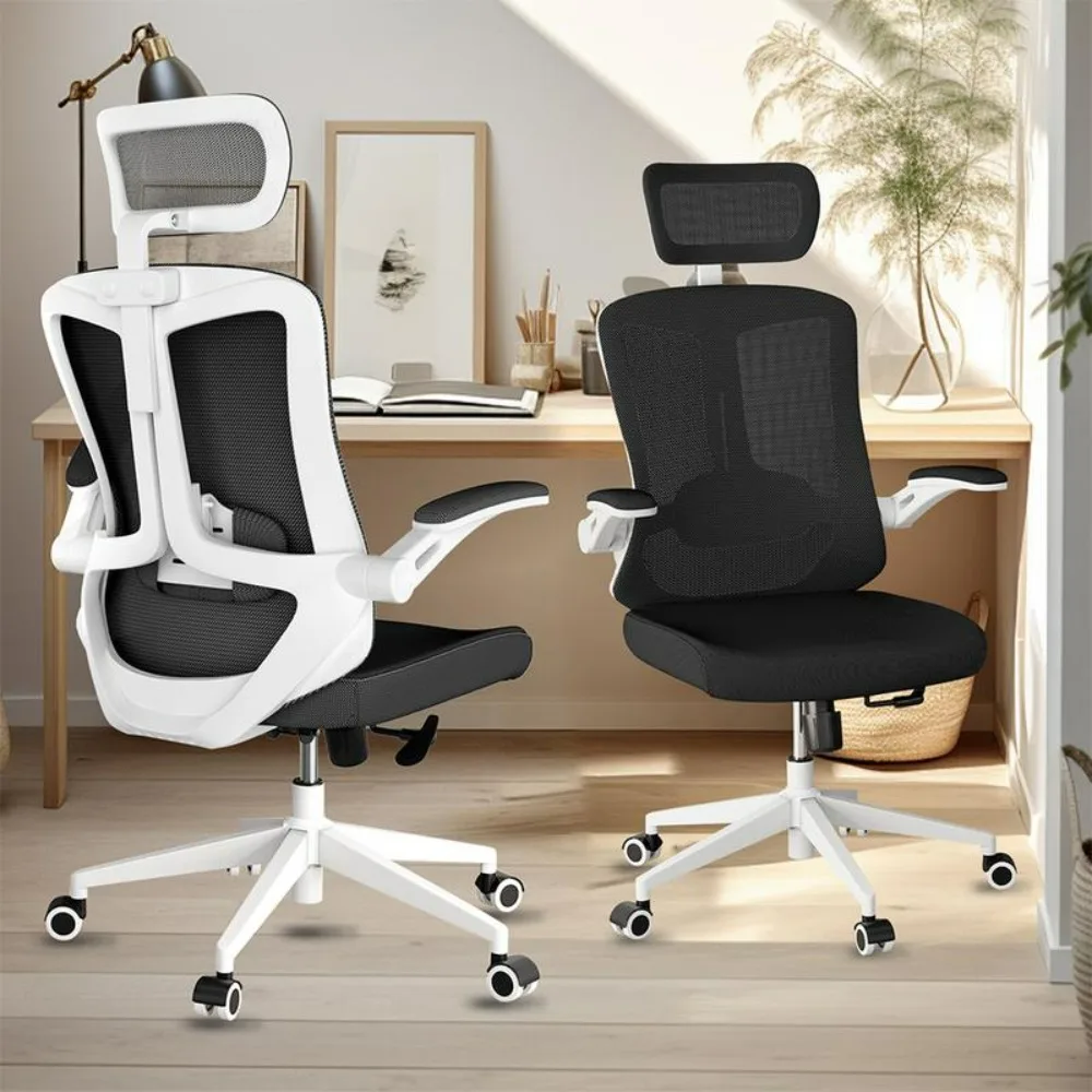 

office chair, High back computer desk chair comfortable lumbar support - Home office Swivel chair with adjustable headrest