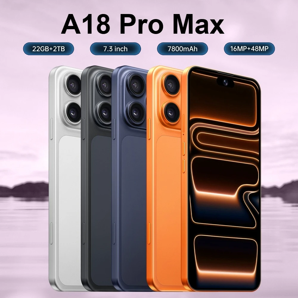 K-Touch Smartphone 5G For M18 Pro Max Smart Mobile Phones 5G Dual Sim Android 22G+2TB 7.3inch Cell Phone 16+48MP Face Unlocked 7800mAh Battery Cellphone
