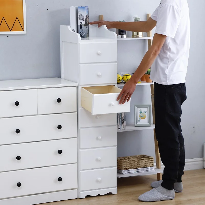 Sandwich cabinet, drawer type storage cabinet, solid wood small, storage, simple bedside, kitchen narrow