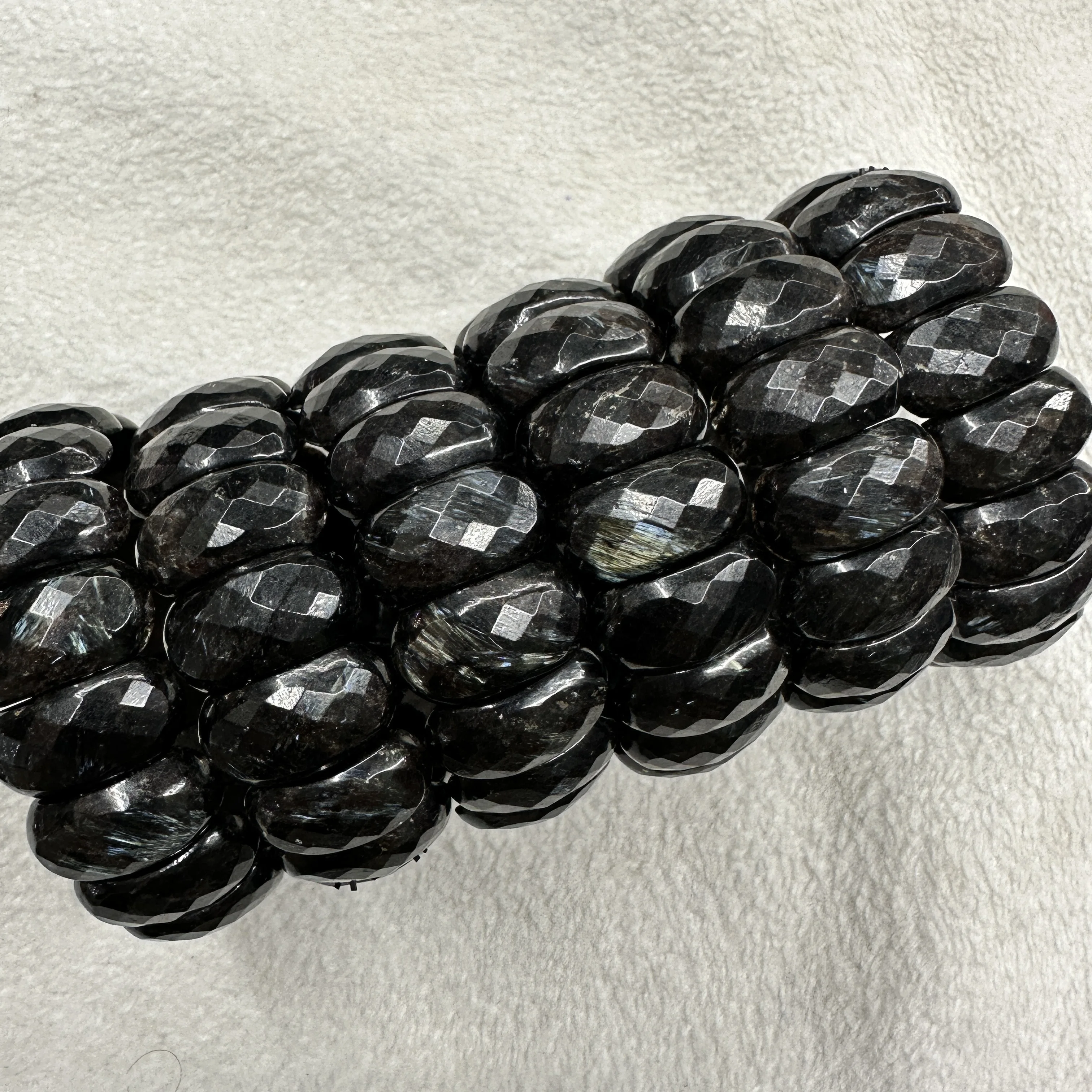 New Astrophyllite Hornblende Arfvedsonite Stone Beads about 12*25mm Bracelet Natural Gemstone Jewelry Bangle For Gift Wholesale