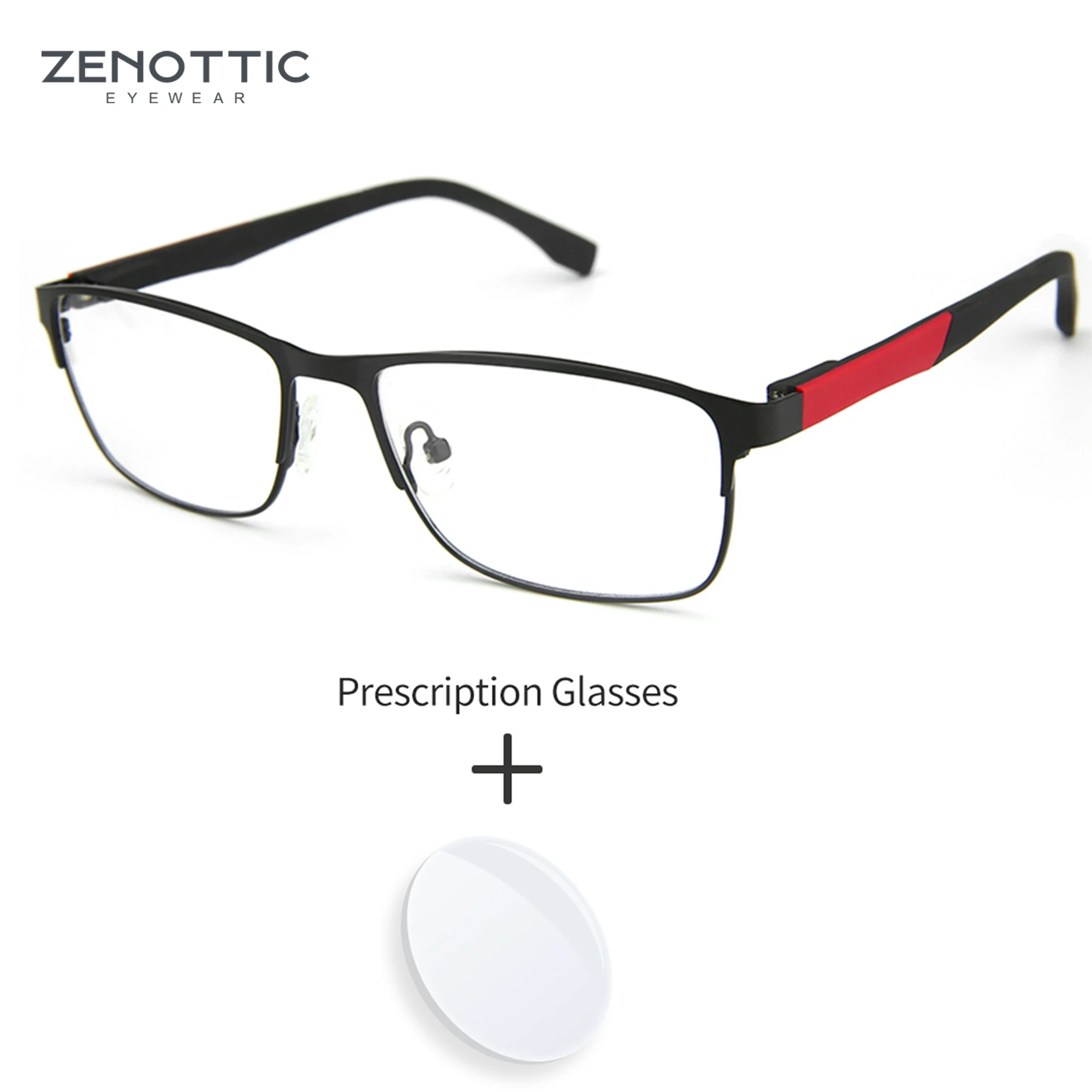 ZENOTTIC Unisex Prescription Glasses Metal Square Optical Myopia Eyeglasses Anti Blue Light Men Women Prescription Glasses