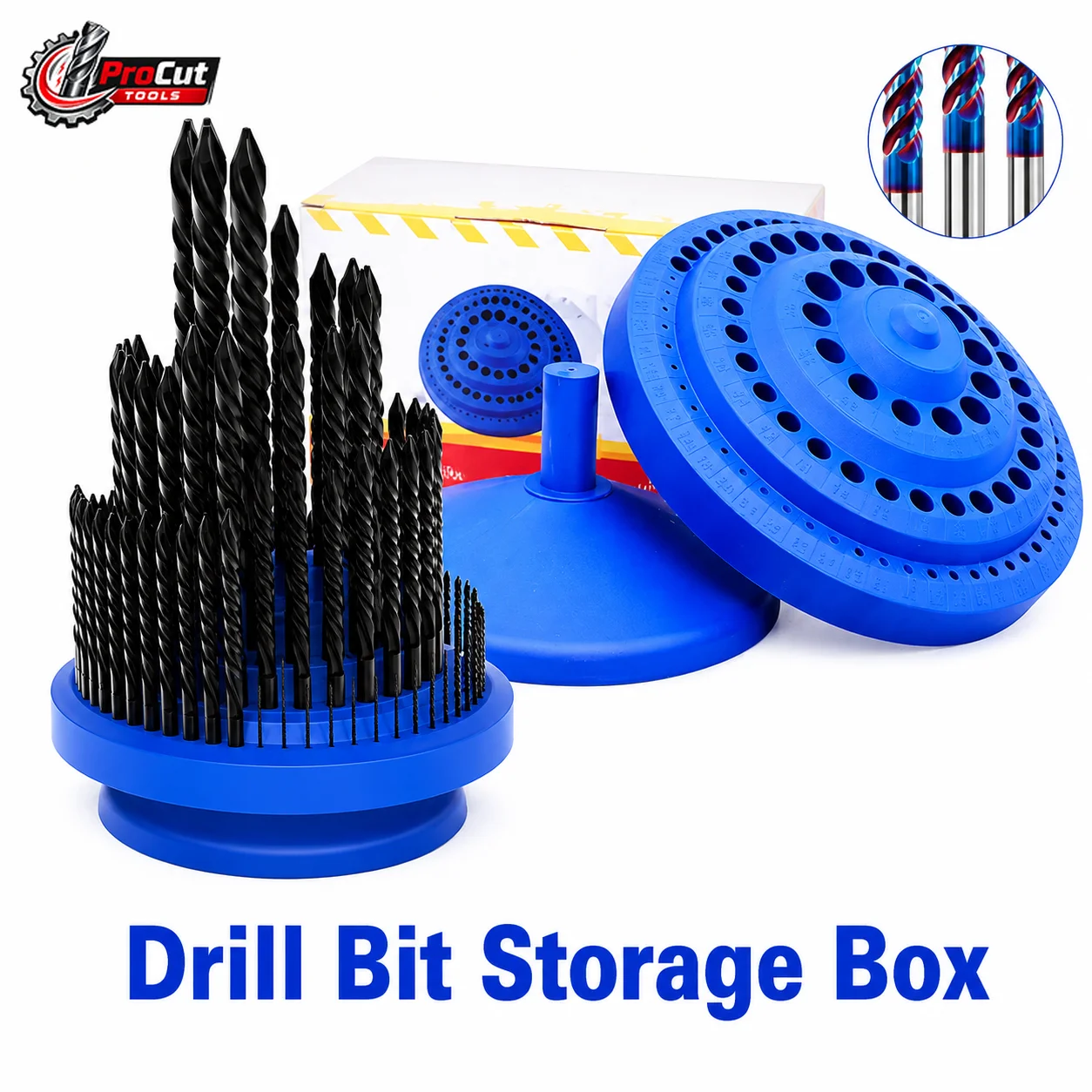 Multifunctional CNC Tool Storage Box, Drill Bit Milling Cutter Organizer, Plastic Storage Case for CNC Machine Accessories