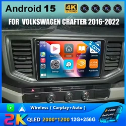 Android 15 Car Radio For Volkswagen Crafter 2016-2022 Car Multimedia Video Player Navigation Stereo GPS Carplay Autoradio