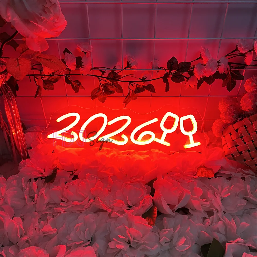 2026 السنة الجديدة النيون وحدة إضاءة LED جداريّة غرفة ديكور المنزل منزل ديكورات جدرانية سنة جديدة سعيدة ضوء النيون تخصيص الهدايا #6