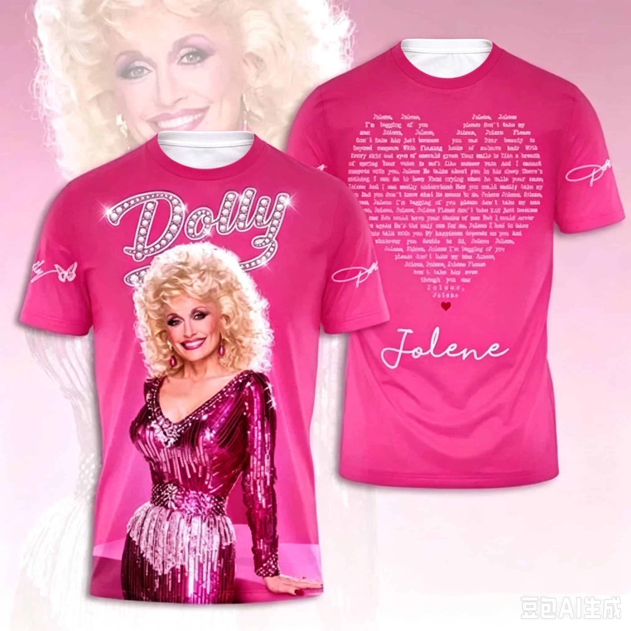 Dolly Parton T‑Shirt Unisex Double‑Sided Portrait  Short‑Sleeve Top Country‑Music Fan Casual Streetwear Tee Family Matching
