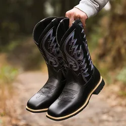 Men Women Mid-calf Boots Handmade Retro Western Cowboy BootsLeisure Casual Loafers Sneakers Riding Shoes Zapatos Hombres Unisex