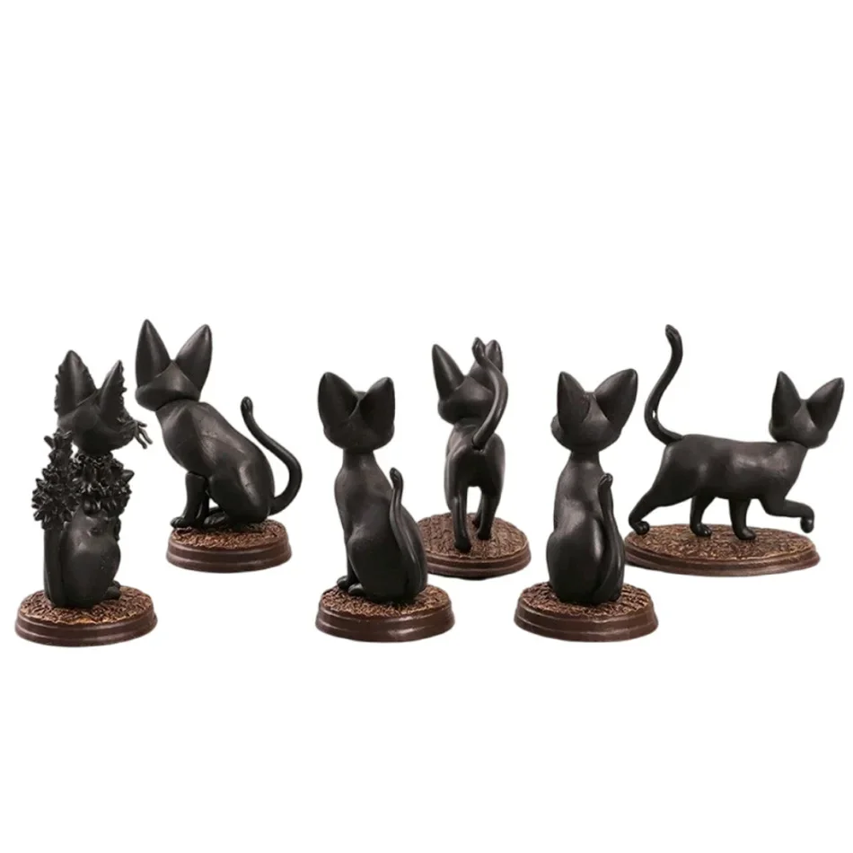 6 pz/set Cartoon Black Cat Jiji & Gigi Action PVC Figure Doll Model Set Hayao Miyazaki Giocattolo per I Bambini Regalo Di Compleanno