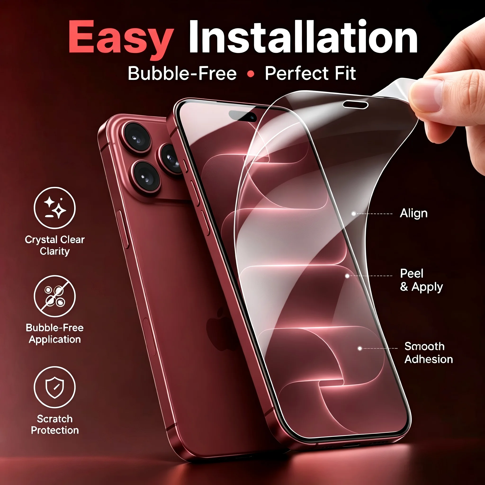 4PCS Hydrogel Film For iPhone 18 Pro 16 12 13 14 15 17 Pro Max Plus Soft Screen Protector For iPhone 17e Air 16e Protective Film