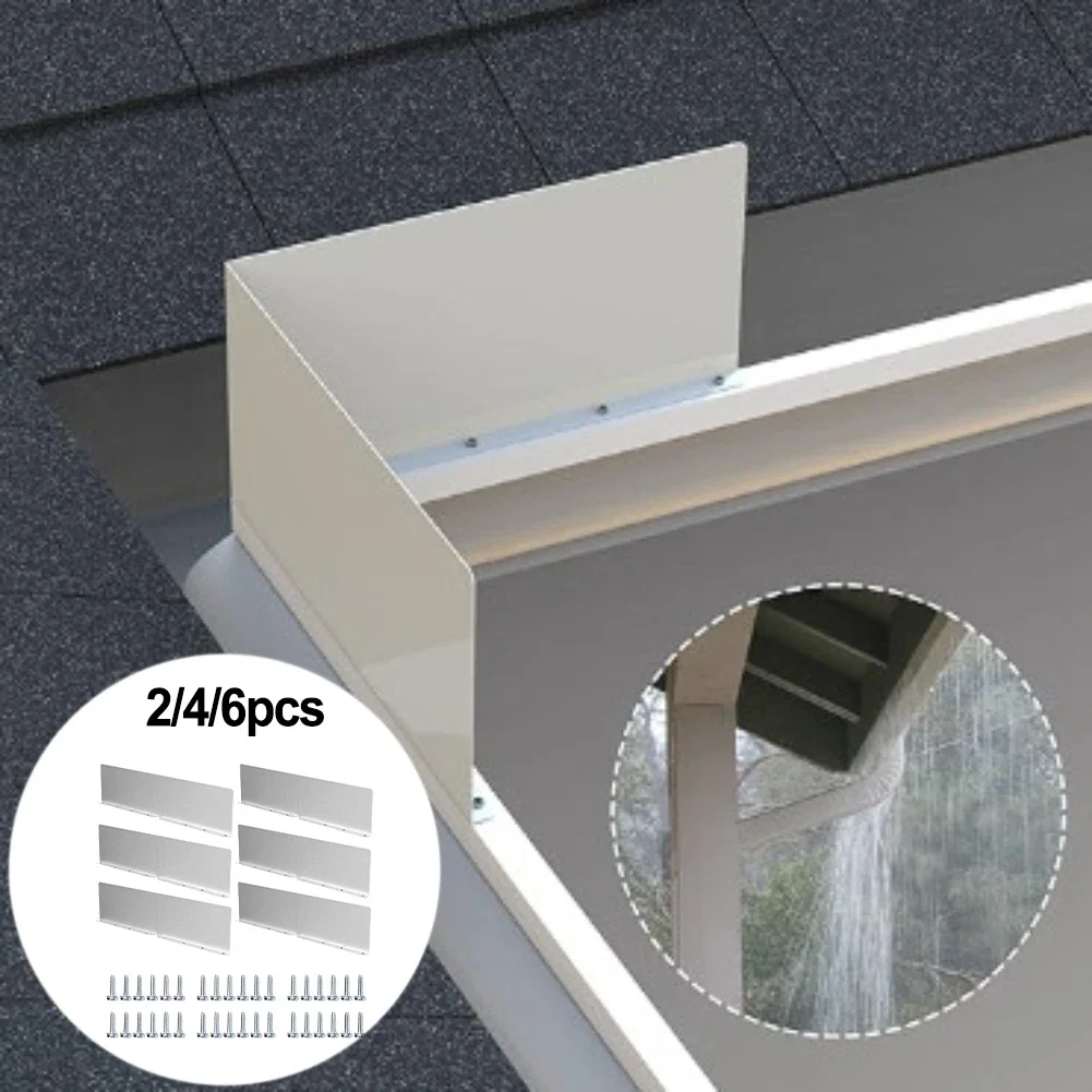 Rainwater Deflection Plate Rain Gutter Protection Water Deflector Downpipe Rain Deflector Baffle Plates With Screws Garden Parts