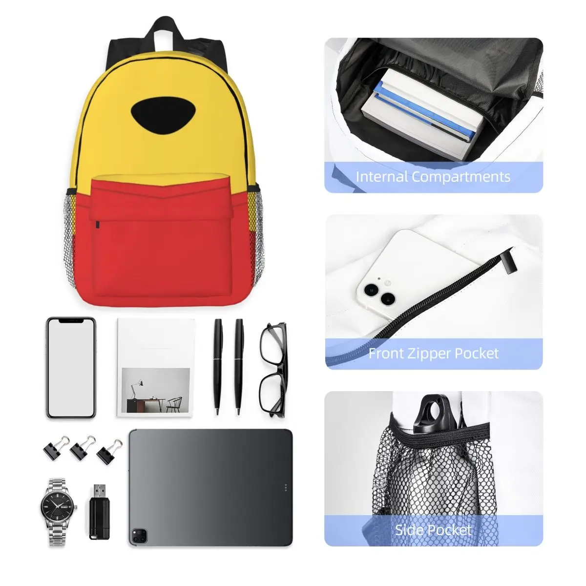 Mochila durável Winnie The Pooh de 15 polegadas – design ergonômico e leve para conforto e conveniência