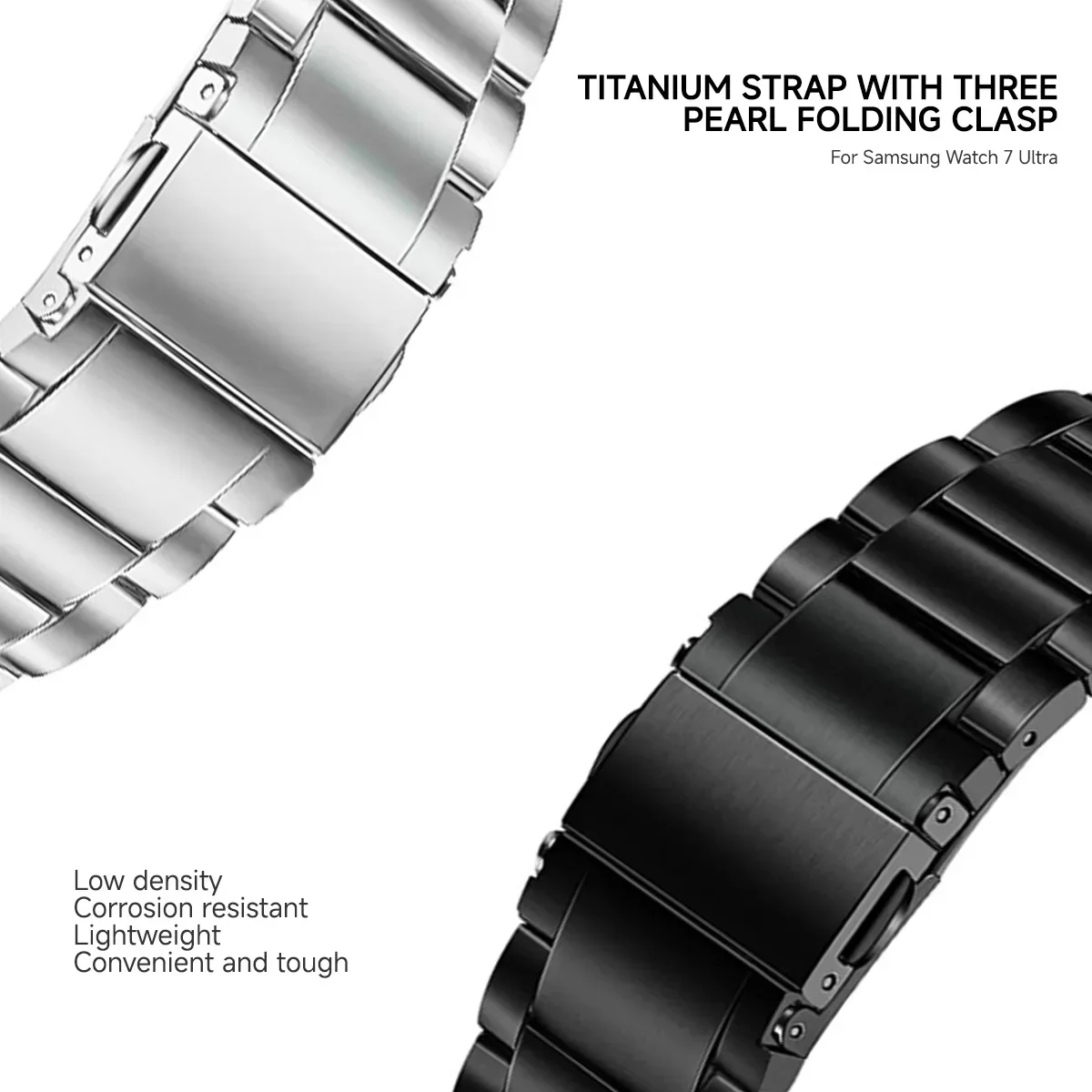 Luxury Titanium Watch Strap For Samsung Galaxy Watch 7 Ultra Metal Bracelet For GALAXY Watch 7 Ultra NO Gaps Curved End Strap