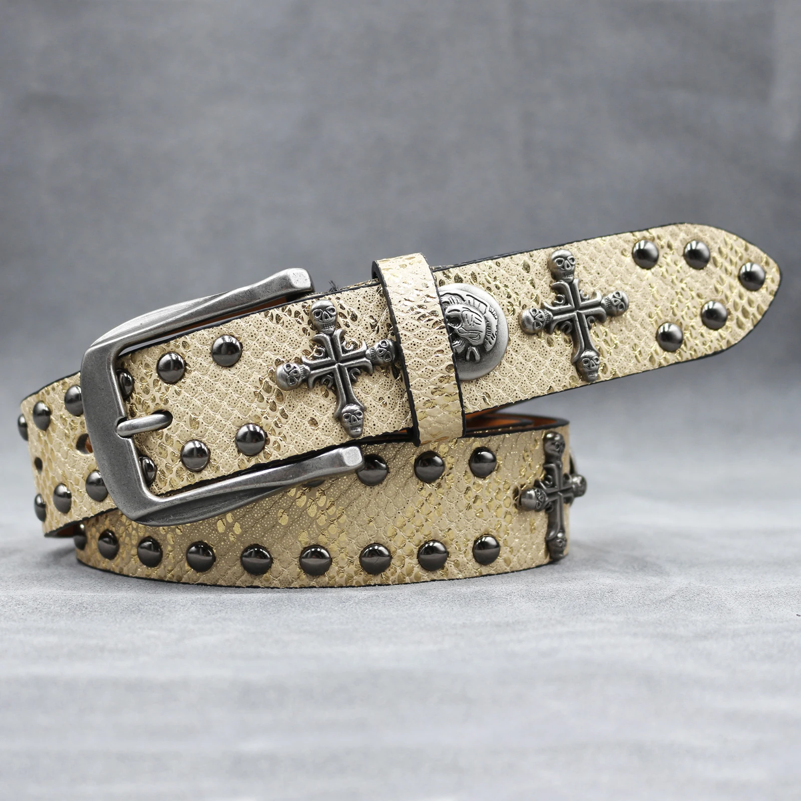 

Ретро-модный мужской ремень с заклепками, разноцветный женский ремень, хип-хоп, рок, панк, стиль Y2K, джинсы, мужской и женский ремень