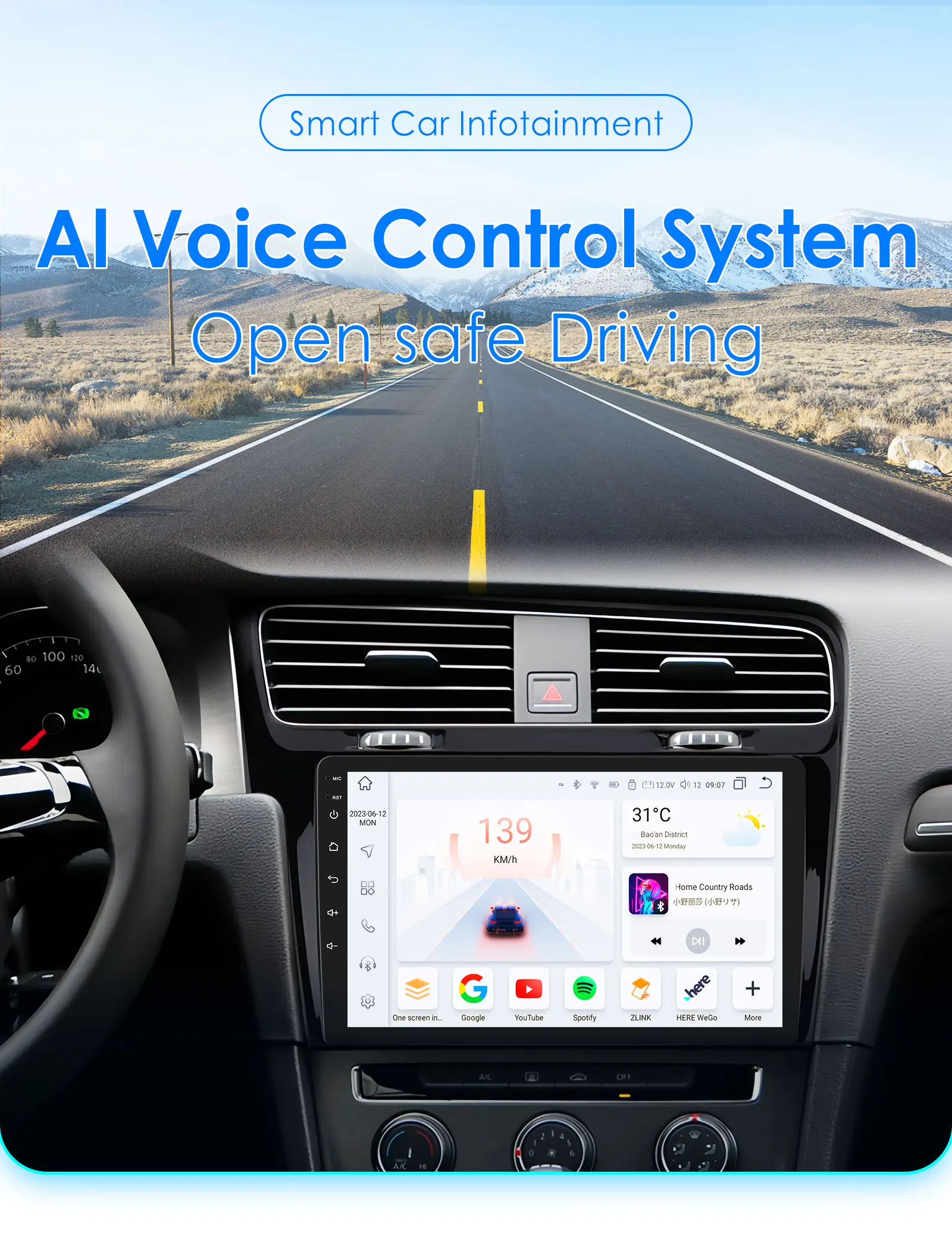 Hizpo Smart Car Intelligente Systeme für VW Golf 7 2013-2017 Multimedia GPS Player 2din Autoradio CarPlay Android Auto 2din Radio – Detail 4