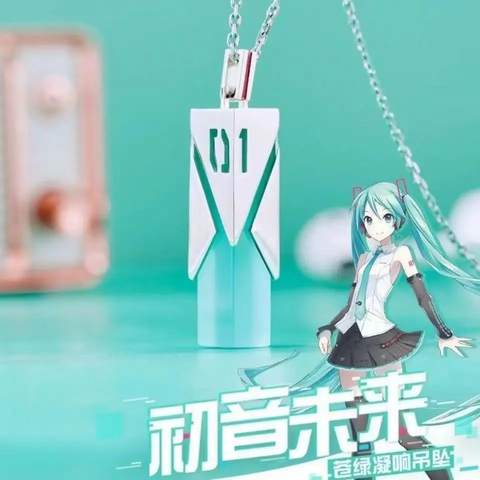 New Anime Hatsune Miku Pendant Necklace kawaii Manga Role Action Figure Anniversary support pendant Cosplay New Arrival gifts