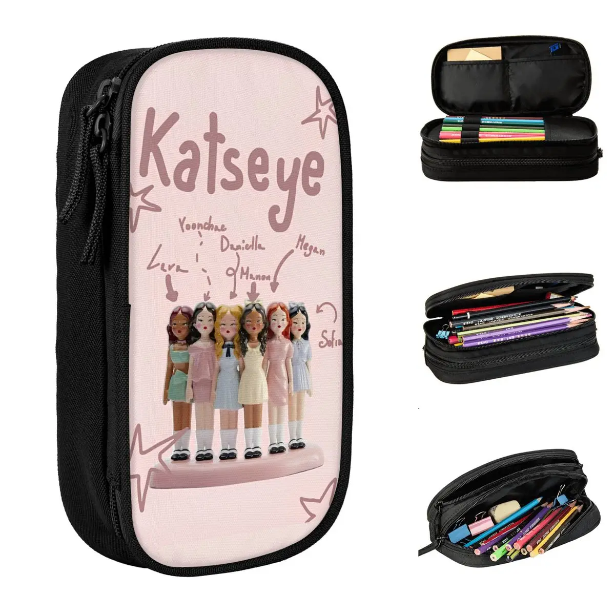 estilo-coreano-katseye-gnarly-lapis-caso-ziper-saco-de-lapis-meninas-meninos-adoravel-portatil-escola-lapis-casos-suprimentos