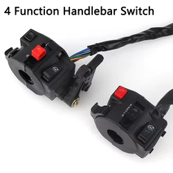Motorcycle Handlebar Switch 4 Function Kill Electric Start Light Horn Turn Signal Switchfor 7/8