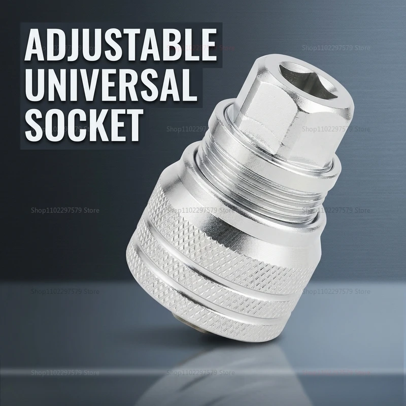 10-19mm Universal Adjustable Socket Wrench, Multi Purpose Magic Socket Tool for Electric Drill Ratchet Nuts Bolts Automotive Rep