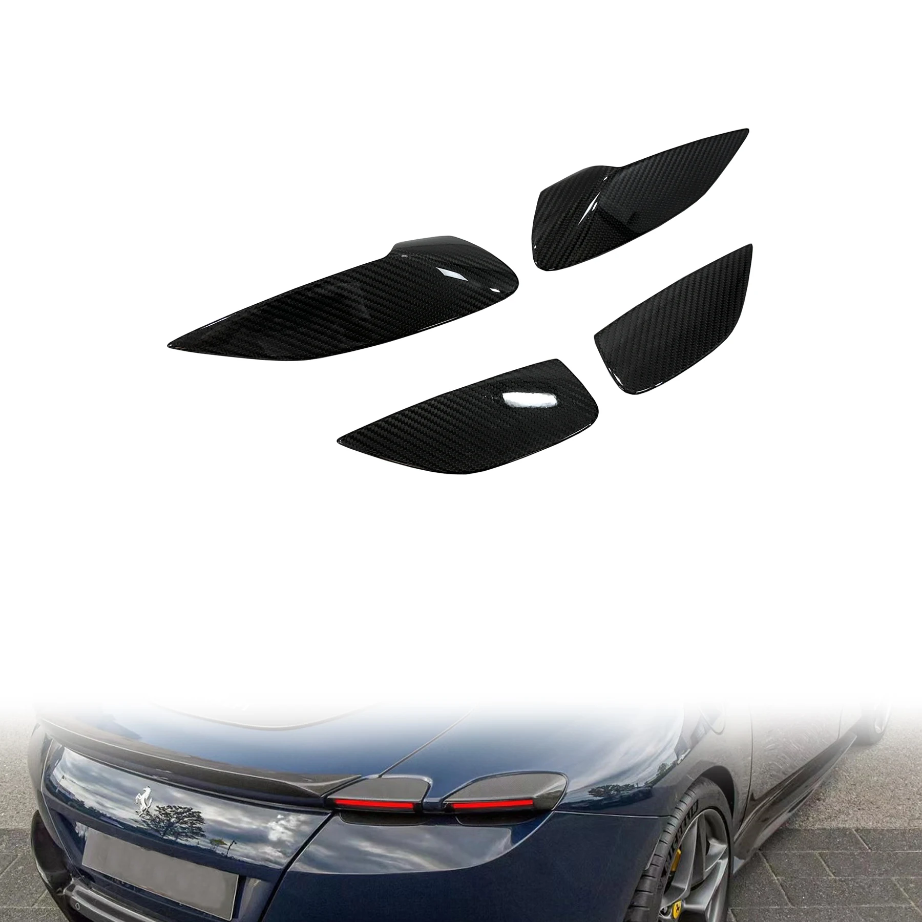 

F errari Roma автомобильные аксессуары N стиль крышка заднего фонаря сухое углеродное волокно автозапчасти крышка заднего фонаря для Ferr ari Roma