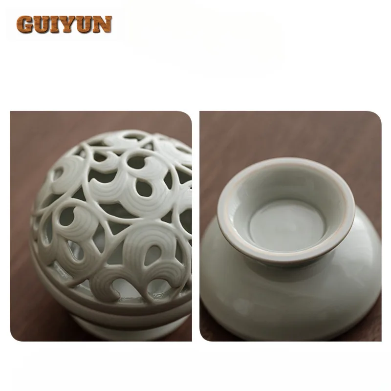 العتيقة نمط الأخضر الصقيل حامل البخور الجمالية زن حديقة البخور المعلقات عززات مبخرة حفل الشاي اكسسوارات الحرفية