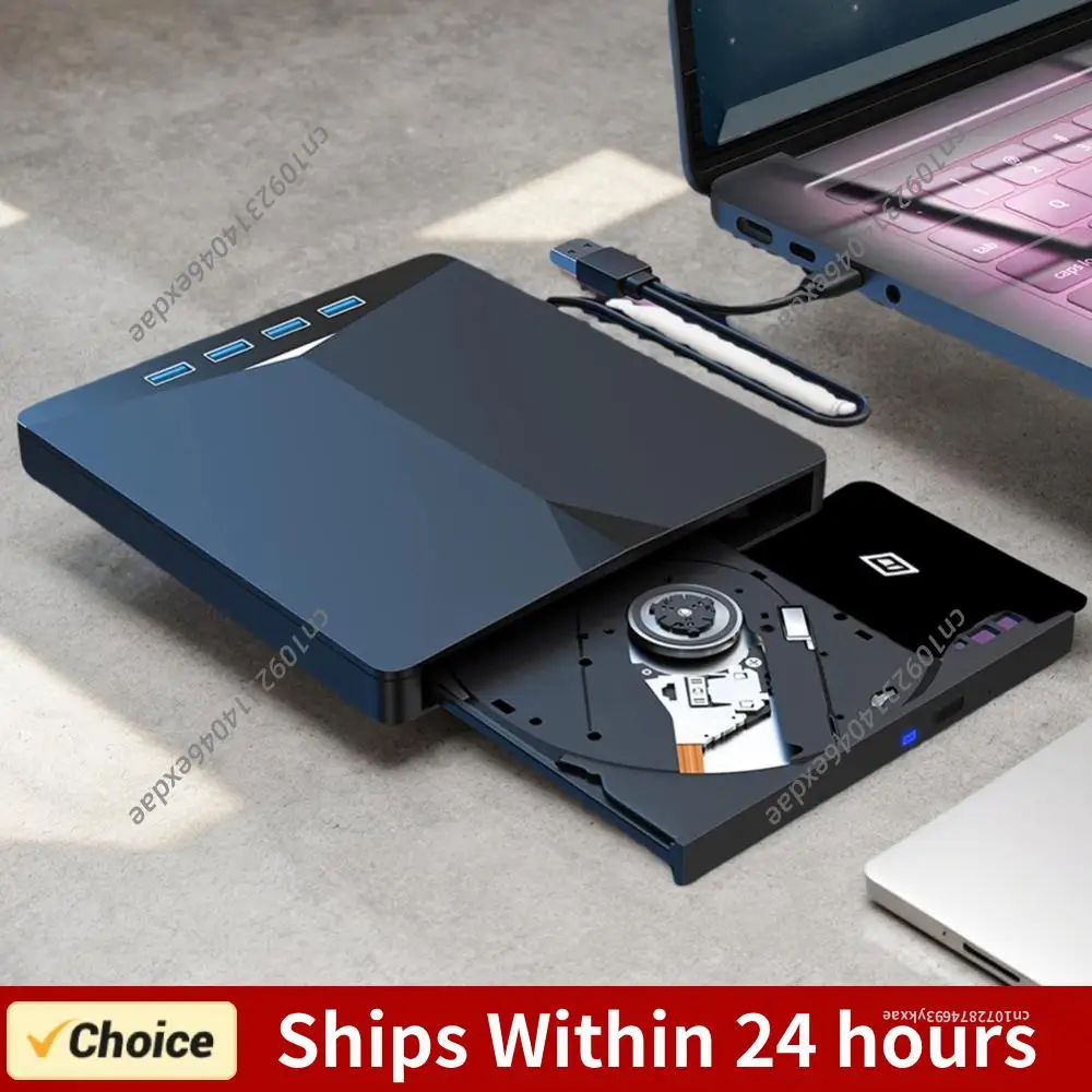 

7 In 1 USB3.0 Type-C External Mobile Drive CD DVD Burner High-Speed Slim for Windows 11/10/8/7/Linux/ OS