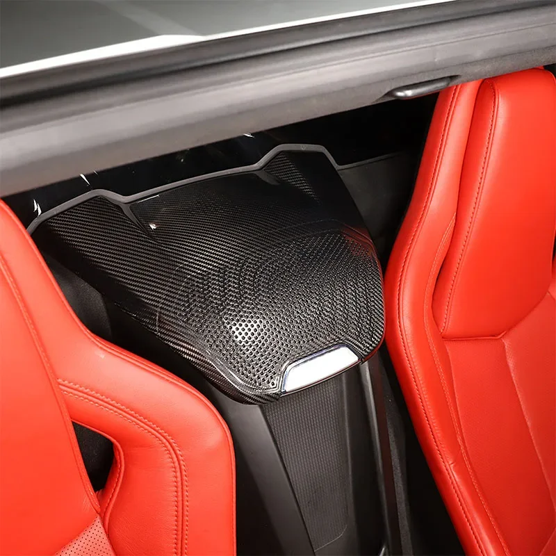 

For Chevrolet Corvette C8 Z51 Z06 2020+ Car Rear Speaker Upper Cover Trim Real Carbon Fiber Interior Accessories 1 Pcs